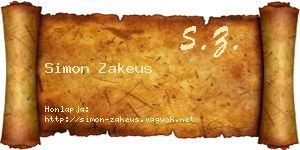 Simon Zakeus névjegykártya
